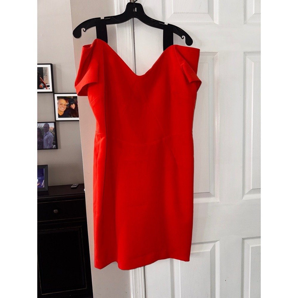 SWEET LOLA Red Off Shoulder V Neck Ruffle Sleeve Mini Dress Size